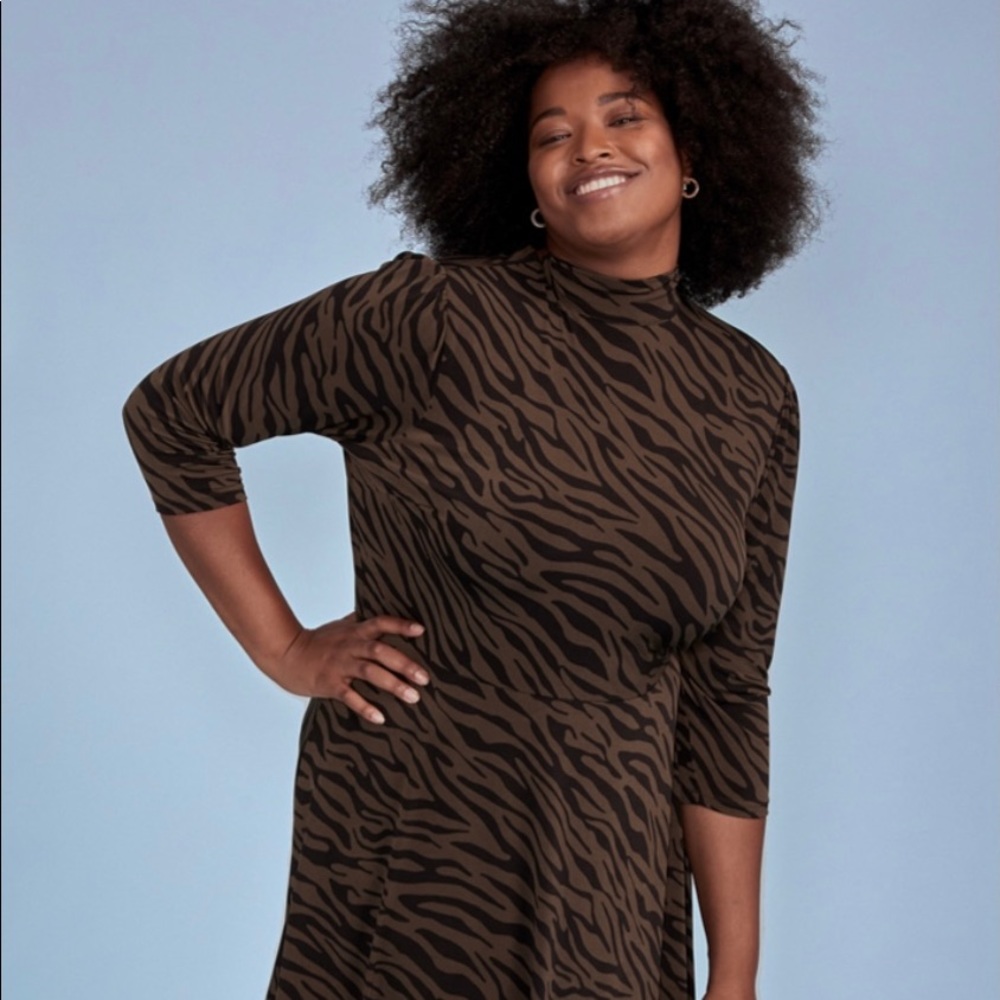 NWT Eloquii Elements Printed Fit and Flare Dress - Picture 2 of 5